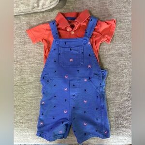 2 piece shorts coverall set